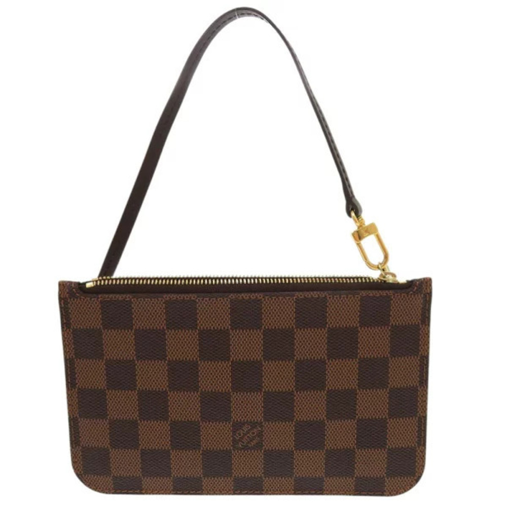 Louis Vuitton Neverfull Pouch Clutch Damier Brown LV
